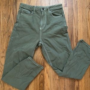 top shop green jean like pants
